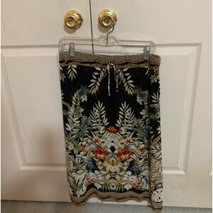 Lapis Floral Black Skirt, Size L. USED - EUC